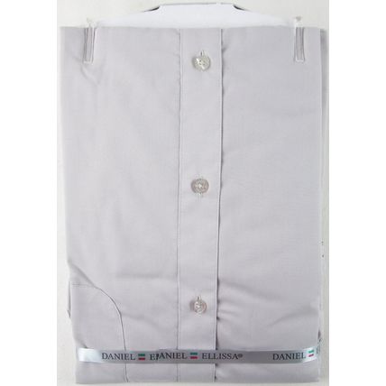 NWT Daniel Ellissa Men's Gray Dress Shirt, Convertible Cuffs, 17.5 (34/35)