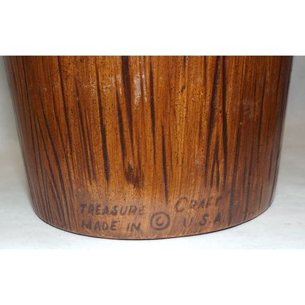 Rare Vintage Treasure Craft Ceramic Green Apple Canister Tea Storage Can