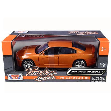 2011 Dodge Charger R/T Hemi Metallic Orange 1/24 Diecast Model Car by Motormax