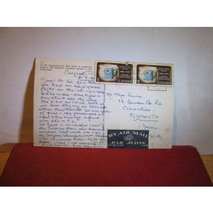 THE BOW RIVER, CALGARY, ALBERTA, CANADA used postcard 1960s pm =