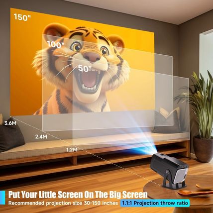 Magcubic Mini Projector Android 13 HY320 NTV Netflix 1080P 500ANSI Dual WiFi BT5
