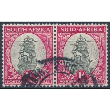 Union Definitive: 1d Pair - South Africa 1934 - F H - SG 56 (A)