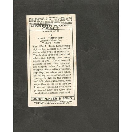 Players Modern Naval Craft 1939 #15 HMS Sunfish