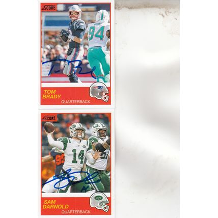 TOM BRADY & SAM DARNOLD AUTO 2019 PATRIOTS & JETS HOF SB CHAMPION QUARTERBACKS