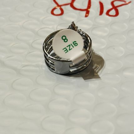 NIB Bomb Party Sz8 BP Ring RBP8229 Hello Lover Dk Smokey Topaz CZ Hematite Pl