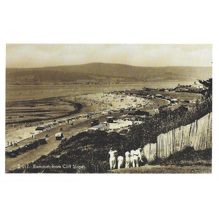 Postcard Exmouth from Cliff Slopes c1930 Devon Promenade River Exe - Nostalgia