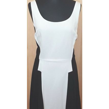 FRENCH CONNECTION Black & White Slimming Panels Dress Size 16 UK