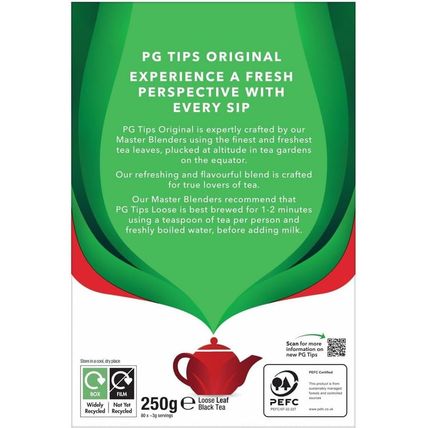 PG Tips Black Tea, Loose Tea, 8.8-Ounce Boxes (Pack of 6)