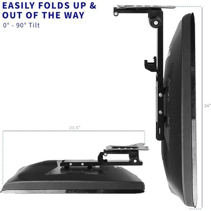 VIVO Black Manual Flip down Mount Folding Pitched Roof Ceiling Mounting for Flat