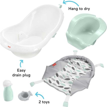 Fisher-Price Baby to Toddler Bath 4-In-1 Sling ‘N Seat Tub with Removable Infant