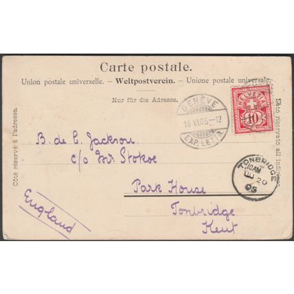 Pont des Bergues, Genève, 1905 - Photoglob CPA
