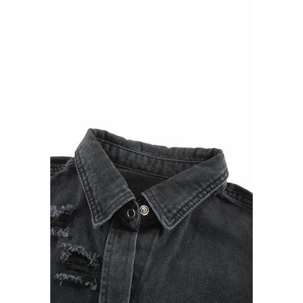 Black Ripped Denim Jacket