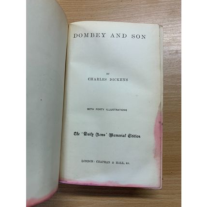 c1880 CHARLES DICKENS DOMBEY & SON DAILY NEWS MEMORIAL EDITION ANTIQUE BOOK (P5)