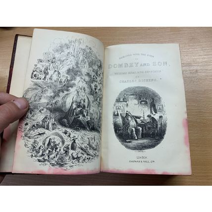 c1880 CHARLES DICKENS DOMBEY & SON DAILY NEWS MEMORIAL EDITION ANTIQUE BOOK (P5)