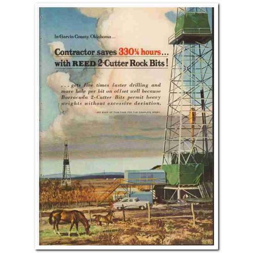 reed roller bit company 1954 contractor saves 2-cutter rock vintage ad