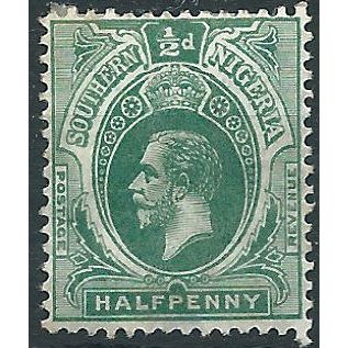 Southern Nigeria 1912 SG45 1/2d Green Mounted Mint . . ..