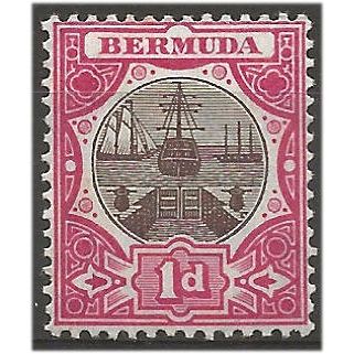 Bermuda 1906 SG37 1d Brown & Carmine Wmk Multiple Crown CA Mounted Mint . ..