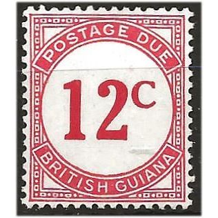 British Guiana 1952 D4 12c Scarlet Postage Due Mounted Mint . .. .