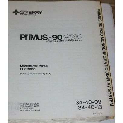 Honeywell Sperry Primus-90 WXD Weather Radar Component Repair manual IB8029065