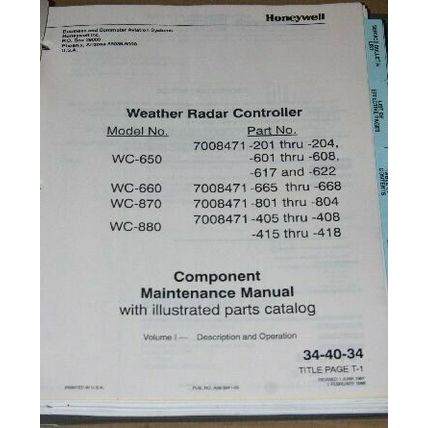 Honeywell WC-650/660/870/880 Weather Radar controller Install Manual Honeywell