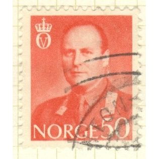 Norway 1959 - 50ore yellowish brown - King Olav V - used