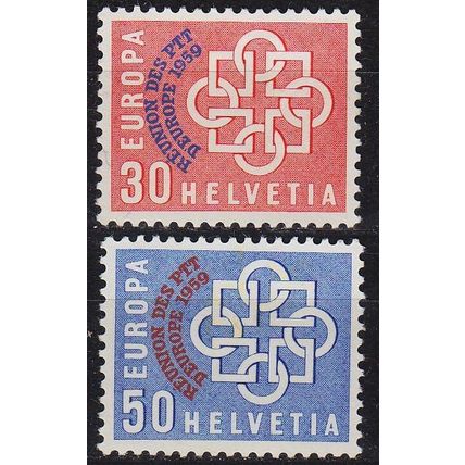 SCHWEIZ SWITZERLAND [1959] MiNr 0681-82 ( */mh ) CEPT