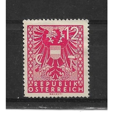 Austria.SG874 12pf New National Arms (Red).Mounted Mint.Aug22
