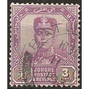 Johore 1928 SG107 3c Purple & Sepia Fine Used ..
