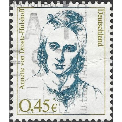 GERMANY, Women, Annette von Droste-Hülshoff (1797-1848), blue 2002, 0.45, #3