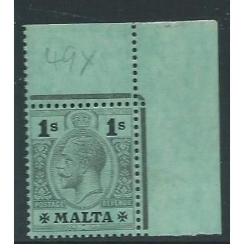 malta stamps george v watermark m crown ca sg81 sg 81 white back hm (1)