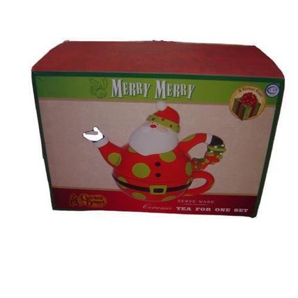 Merry Merry Santa Ceramic Tea Pot