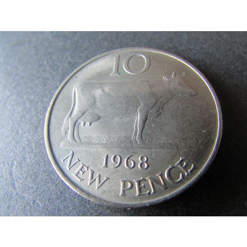 1968 GUERNSEY TEN NEW PENCE - COIN - 4 FREE POST. O