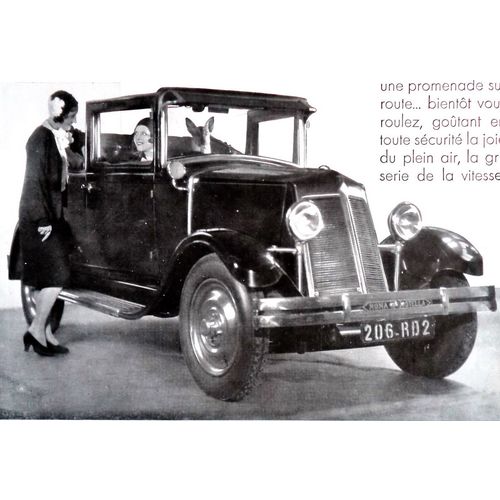Art Deco Print Ad Renault Monastella Car Advertisement Driving Travel Poster Dog