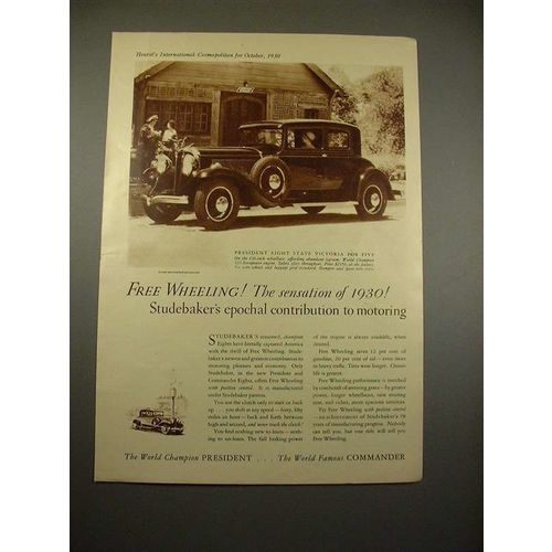 1930 Studebaker President Eight State Victoria Car Ad!