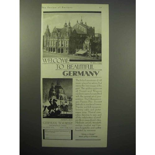 1930 Germany Tourism Ad, Opera Cologne Cathedral Berlin