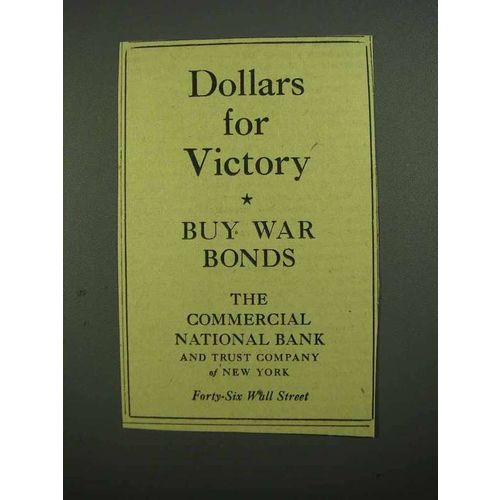 1942 The Commercial National Bank and Trust Company Ad - Victory
