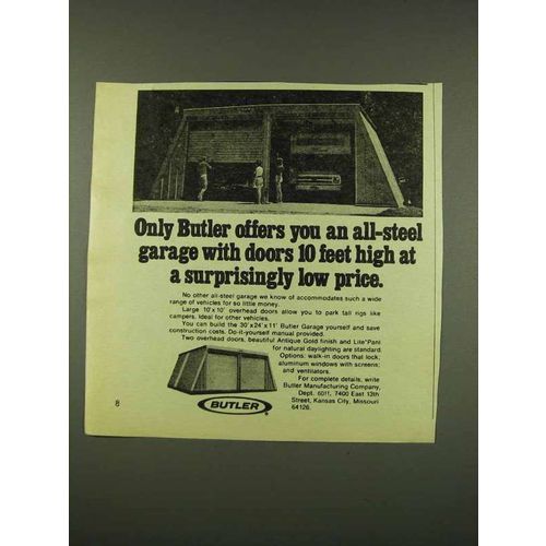 1973 Butler All-Steel Garage Ad - Doors 10 Feet High