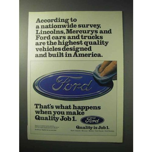 1986 Ford Cars Ad - Highest Quality Vehicles