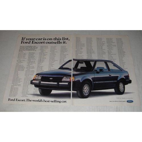 1986 Ford Escort Ad - If your car is on this list, Ford Escort outsells it