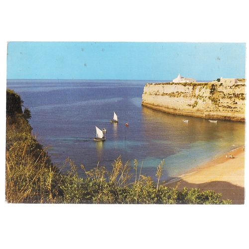 ROMANIC CHAPEL, ALGARVE, PORTUGAL used vintage postcard 1986 postmark =