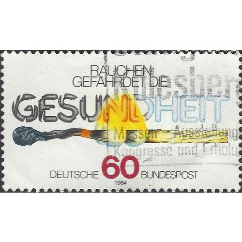 GERMANY, Anti-smoking Campaign, white 1984, 60pf