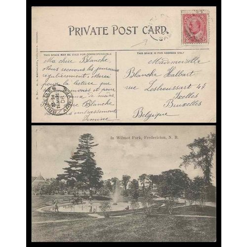 Canada Edward Issue on Postcard 2 CENT 1908 Antler Sask to Belgium