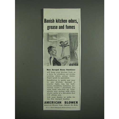 1946 American Blower Aeropel Home Ventilator Ad - Banish kitchen odors