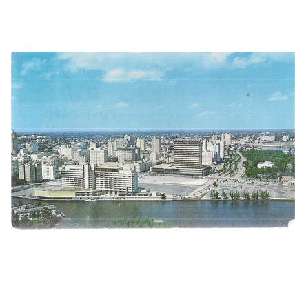 airview of MIAMI, FLORIDA ..used vintage postcard 1962 postmark =