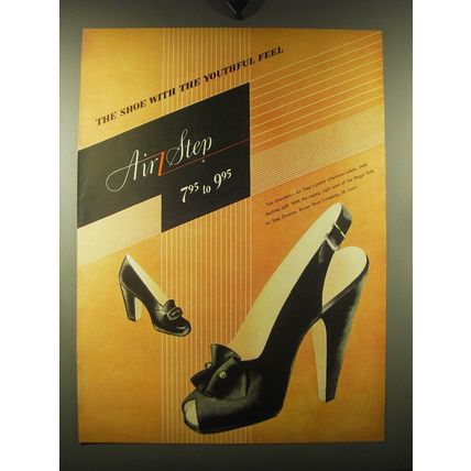 1947 Brown Shoe Company Air Step Shoes Ad - The shoe with the youthful feel