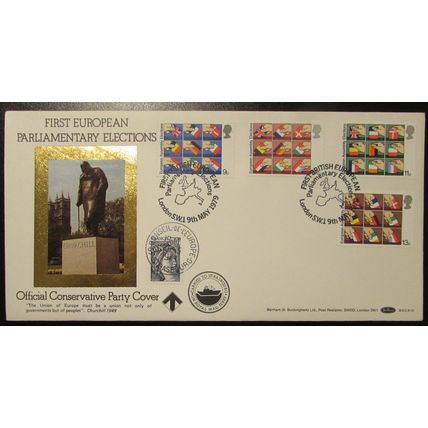 BENHAM - B.O.C.S. FIRST EUROPEAN PARLIAMENT ELECTIONS LARGE SILK COVER 1979
