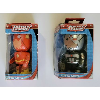 DC Justice League Wind-ups 'The Flash' and 'Cyborg' Sealed Cond.