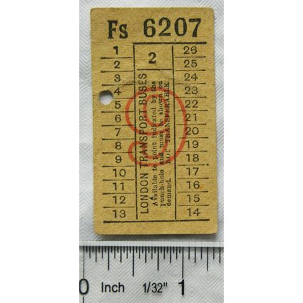 Vintage: ticket London Transport Buses 9 - 2