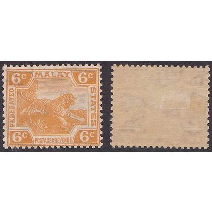 FEDERATED MALAY STATES 1922 6c Leaping Tiger Orange SG62 - MINT