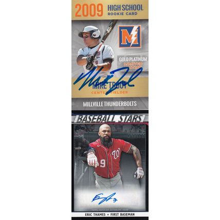 MIKE TROUT ROOKIE & ERIC THAMES 167/199 CERTIFIED AUTO ANGELS & NATIONALS STARS